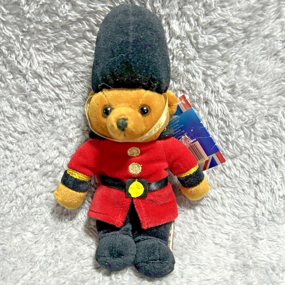 Keel Toys British Royal Guard Bear Plush Red Coat Black Hat 8" Stuffed‎ Animal